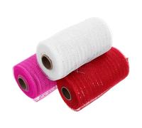 Housoutil Cinta de Tul de Malla Ondulada 3 Piezas para Decoración Día de San Valentín Colores y Rollos Suaves para Envolver y Decorar Mesas Paredes y Techos