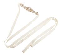 Housoutil Cinturón de Novia con Pedrería Brillante y Flores Románticas, Diseño Elegante con Cinta de Satén para Eventos Formales y Bodas
