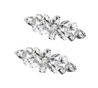 Housoutil Clips para Hebillas de Zapatos de Boda en Aleación de Plata Cristales Brillantes, Decoración Instantánea para Clutch, Sombrero o Zapatos, Diseño Vanguardista para Novia