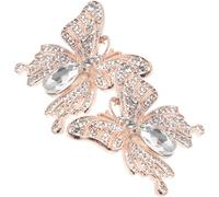 Housoutil Clips para Zapatos de Tacón Alto con Forma de Ala y Gemas de Imitación, Hebillas Metálicas Doradas Extraíbles para Decoración de Boda y Fiesta, 1 Par, Accesorios para Calzado