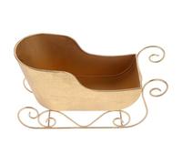 Housoutil Colgante de Trineo Navideño Dorado de Hierro, Adorno Clásico para Decoración de Escritorio y Árbol en Fiestas de Navidad