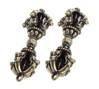 Housoutil Colgante Vajry Colgante Protector Budista Vintage De Latón Antiguo 2 Piezas Para Hombres y Mujeres Amuleto Ritual Tibetano Para Protección Uso Diario y Espiritualidad