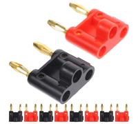 Housoutil Conector Banana Chapado en Oro de 10 Piezas, Pinzas Dobles de 4 Mm Tornillos para Audio, Compatibles Receptores A/v y Sistemas de Sonido, Uso en Salas de Reuniones y Conciertos