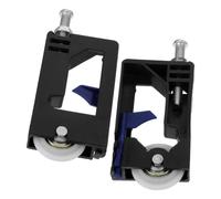 Housoutil Conjunto de 2 Rodillos de Repuesto para Puertas Corredizas Estilo Retro, con Rodamiento Silencioso y Carcasa de Plástico Negro para Armarios y Closets