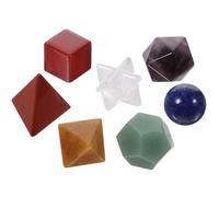 Housoutil Conjunto de 7 Cristales de Sólidos Platónicos para Chakras con Formas Geométricas Sagradas de Cristal para Meditación y Sanación en Navidad y Día del Padre