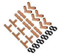 Housoutil Conjunto de Conectores para Riego por Goteo PE 17 MM 24 Piezas 6 Rectos 6 6 T 6 Tapones Accesorios de Plástico Resistentes para Jardinería Horticultura y Agricultura