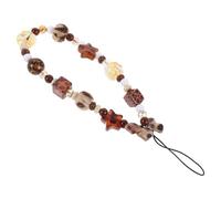 Housoutil Correa para Teléfono de Muñeca Cuentas Vintage Estampado Leopardo, Cordón Antirrobo Decorativo para Móvil, Pulsera Dijes para Mujer Uso Diario y Portátil