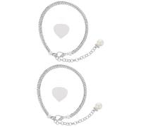 Housoutil Correas para Tacones Cordones Extraíbles y Tiras de Perlas, Correas Desmontables de Plata para Zapatos de Tacón Alto, 29.50X1.00X1.00Cm, Accesorio para Bodas y Celebraciones