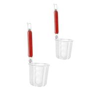 Housoutil Cucharas Coladoras de Fideos de Acero Inoxidable Mango de Madera para Cocinar y Freír, 2 Piezas, Escurridor para Filtrar Aceite Caliente y Residuos Color Aleatorio