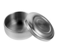 Housoutil Cuenco de afeitar de acero inoxidable para hombres con tapa, bol para jabón de afeitar y crema, uso en baño y salón