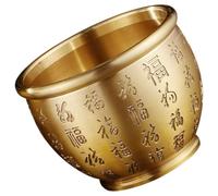 Housoutil Cuenco Fortuna Dorado de Latón Estilo Chino para Centro de Mesa en Casa, Decoración Creativa y Símbolo de Riqueza para Navidad