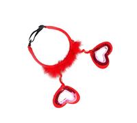 Housoutil Diadema De Boda Diadema De Fiesta para Perros Vestido De Perro De Navidad Diadema De Perro De Navidad Horquilla para Mascotas Sombrero De Santa Pelo De Perro Amar Rojo