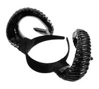 Housoutil Diadema de Cuernos de Oveja Negra Decorativa para Cosplay y Fiestas, Banda Cabello Diseño Interesante de Plástico y Resina