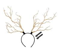 Housoutil Diadema Decorativa de Asta Dorada para Fiesta, Tamaño Único, Ligera y Segura, para Niñas y Cosplay Navideño, Accesorio Creativo de Tocado Rama Simulada