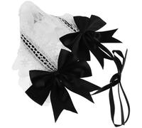 Housoutil Diadema Lolita de Encaje Vintage Negra, Accesorio para Cabello Lazo, Banda Elástica Ajustable para Mujer y Niña, Complemento para Fiesta, Cosplay y Disfraces