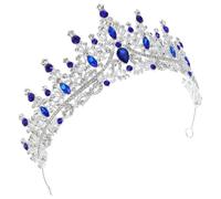 Housoutil Diadema para Mujer Diseño de Reina, Accesorios para Cabello Gemas de Imitación, Adecuado para Bodas y Eventos de Graduación, 16.00X15.50X7.00Cm