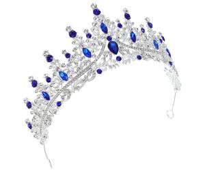 Housoutil Diadema para Mujer Diseño de Reina, Accesorios para Cabello Gemas de Imitación, Adecuado para Bodas y Eventos de Graduación, 16.00X15.50X7.00Cm