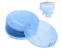 Housoutil Dije de concha redonda hecho a mano, conchas naturales para campanillas de viento, joyería, accesorios de manualidades, discos blancos de doble agujero para colgar fácilmente