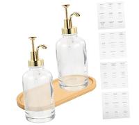 Housoutil Dispensador De Jarabe De Café y Azúcar De Vidrio 300 Ml Bomba Antidesperdicio Duradero Para Cafetería y Hogar Set De 2 Botellas Decorativas Bandeja