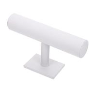 Housoutil Expositor de Joyas y Relojes de Cuero Blanco Diseño Sencillo, Organizador Multifuncional para Pulseras y Relojes Adecuado para Decoración del Hogar o Exhibición en Tienda