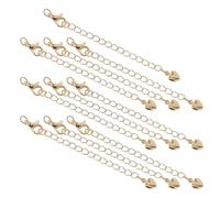 Housoutil Extensores de Cadena Chapados en Oro 14K 10 Piezas de 76 CM con Cierre de Langosta Extensiones para Collares Pulseras y Tobilleras Accesorio DIY para Joyería Femenina