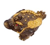 Housoutil Figura de Sapo de Dinero de Resina Que Cambia de Color Decoración Feng Shui Dorada Accesorio para Té Kung Fu Estatua Pequeña para Atraer Buena Suerte y Prosperidad Adecuado