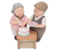 Housoutil Figuras de pareja de ancianos, escultura de pareja de amor, resina para abuela y abuelo, figuras para tartas, figuras de pareja de amor, para San Valentín, aniversario, boda, cumpleaños,