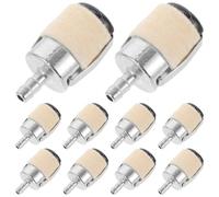 Housoutil Filtro de Combustible para Motosierra 52/58, 10 Piezas, Accesorio de Recambio Núcleo de Lana y Carcasa Metálica para Herramienta de Filtrado de Combustible en Corte de Césped