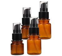Housoutil Frascos Dispensadores de Loción Reutilizables Marrón Claro 4 Piezas 2X40 Ml 2X60 Ml Cierre Hermético y Protección UV para Viaje Cuidado Piel y Aceite Cosmético