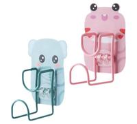 Housoutil Ganchos Adhesivos de Acero Inoxidable para Lavabo, 2 Piezas sin Taladro Diseño Animal para Colgar Accesorios en Baño