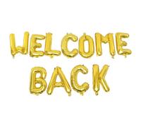 Housoutil Globos de Aluminio Dorados Letras Welcome Back para Decoración de Fiesta Escolar y Oficina, Adecuado para Ambiente Interior y Celebración de Regreso al Trabajo