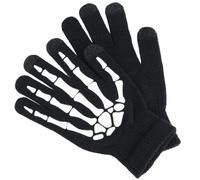 Housoutil Guantes de Esqueleto de Halloween para Ciclismo Nocturno, Cálidos y Cómodos de Acrílico Diseño Único y Apariencia Atractiva para Fiestas