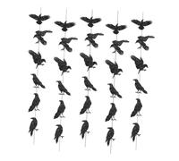 Housoutil Guirnalda de Cuervos para Halloween 5 Banderines de Papel Negro 12 Piezas por Tira de 4 Metros Decoración Gótica Colgante para Fiestas y Ambiente Espeluznante de Halloween