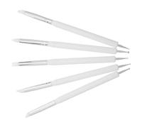 Housoutil Herramientas para Modelar Arcilla de Silicona 5 Unidades white Bolígrafos de Doble Punta para Repujar Cerámica y Puntear, Ideales para Manualidades y Arte Rupestre
