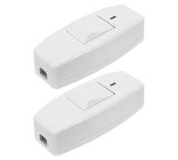 Housoutil Interruptor de Palanca en Línea con Luz Indicadora LED 2 Piezas Plástico Resistente para Lámpara de Mesa y Pequeños Electrodomésticos Control Manual Fácil y Portátil