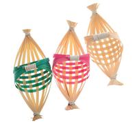 Housoutil Juego de 3 Barcos de Bambú Tejidos a Mano Estilo Tradicional Dragón para Decoración Náutica y Bandeja de Sushi Adecuado para Fiestas y Mesas
