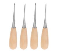 Housoutil Juego de 4 Punzones Mango de Madera para Hacer Joyas y Perforar Cuero, Herramienta Resistente para Manualidades y Bricolaje Diario