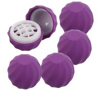 Housoutil Juego de 5 Envases de Bálsamo Labial Redondos de Plástico Color Púrpura, Portátiles Llenado Directo para Brillo de Labios Casero y DIY