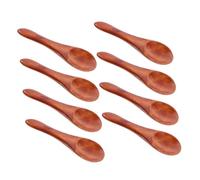 Housoutil Juego de 8 Cucharitas de Madera Maciza 95X33 CM para Postres Especias y Café Mini Cucharas Ergonómicas para Cocina Degustación y Condimentos
