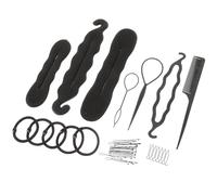 Housoutil Juego de Herramientas Fácil de Llevar Negro para Hacer Moños de Cabello Accesorios para Peinados DIY Kit de Plástico en Cenas y Ocasiones