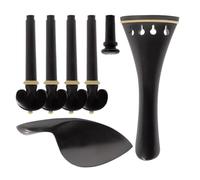 Housoutil Kit de Accesorios para Violín Clavijas y Pasador de Ébano Cordal 4/4 Barbada Alta Fiabilidad y Diseño Clásico para DIY Tu Violín