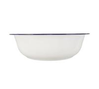 Housoutil Lavabo de Esmalte Vintage de 34 Cm para Remojo de Pies, Bañera Grande para Baño de Pies y Lavado Multifuncional, Recipiente Portátil para Cuidado Personal y Uso Doméstico