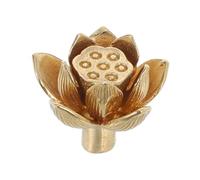 Housoutil Lotus Flower Brass Drawer Pulls Retro Cabinet Handles Vintage Style Comfortable Grip Versatile Hardware For Kitchen Wardrobe Furniture