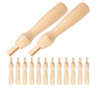 Housoutil Mangos de Aguja para Fieltrar de Madera 14 Piezas, Herramienta de Punzón Artesanal para Manualidades y Costura, Repuestos para Proyectos de Fieltrado Mango Cómodo y Duradero