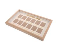 Housoutil Marco de Fotos del Primer Año para Ñiño Álbum de Fotos Mensual de Madera Natural Marco de Crecimiento Infantil para Colgar Pared Tablero Conmemorativo para Registro y Recuerdo