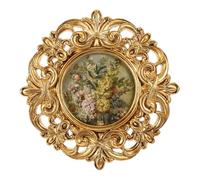 Housoutil Marco de Fotos Vintage de Sobremesa de Resina Estilo Europeo, Marco Antiguo Pequeño para Exhibición de Imágenes de Boda, Decoración Salón y Hogar, Soporte Escritorio Adaptable