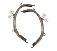 Housoutil Marco para Monedero Cierre Tipo Beso de 20,5 Cm, 2 Piezas, Diseño Clásico Patrón Floral, Hierro Resistente para Hacer Bolsos y Carteras de Mano, Cierre de Repuesto Adecuado