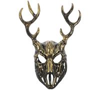 Housoutil Máscara Cuernos de Asta de Rp Foam para Halloween y Cosplay, Diseño Realista y Desmontable, Color Dorado, Adecuado para Disfraces y Actuaciones