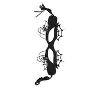 Housoutil Máscara y Estilo Elegante de Media Cara de Fieltro Diseño de Telaraña Negra Reutilizable Bordes Redondeados para Fiesta y Carnaval