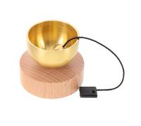 Housoutil Mini Cuenco Sonoro de Latón para Meditación con Mazo de Madera y Base, Instrumento de Relajación para Yoga y Decoración del Hogar